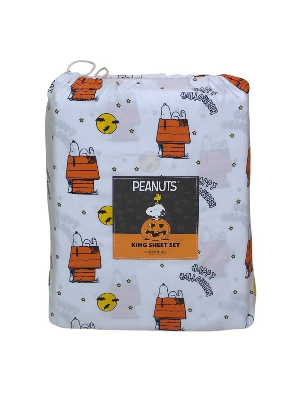 Peanuts Snoopy Halloween King Sheet Set By Berkshire Orange Doghouse Polyester